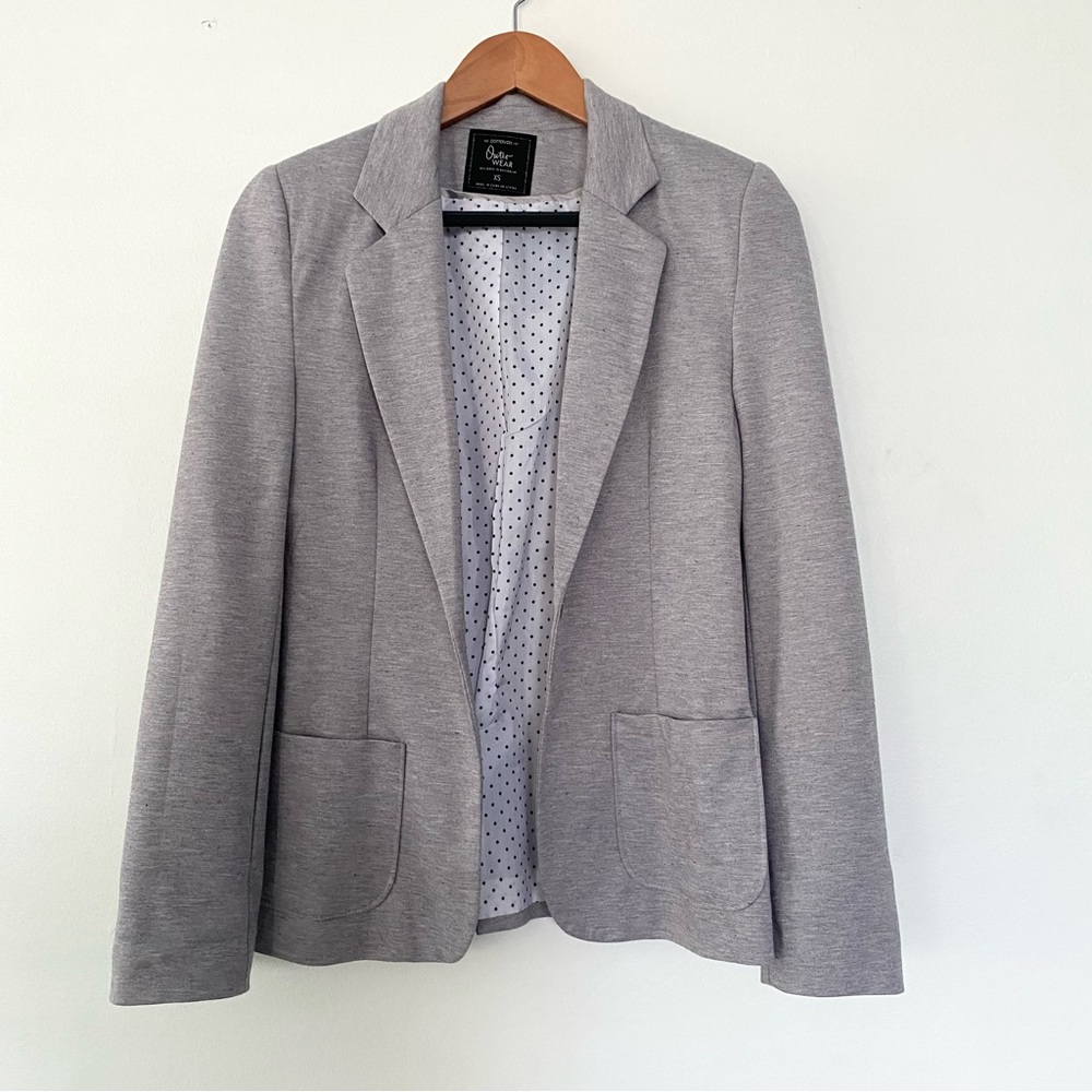 Outerwear Gray Blazer Lines Size XS